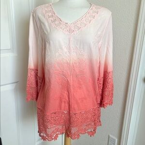 Chico's Pink Ombre Lace Tunic